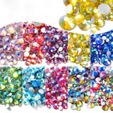 Colorful Beauty Mixed Sizes Flat Diamond 3D Gems Nail Art Rhinestones Fingernail Glitter