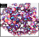 Colorful Beauty Mixed Sizes Flat Diamond 3D Gems Nail Art Rhinestones Fingernail Glitter