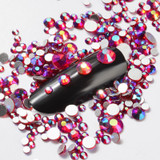 Colorful Beauty Mixed Sizes Flat Diamond 3D Gems Nail Art Rhinestones Fingernail Glitter