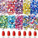 Colorful Beauty Mixed Sizes Flat Diamond 3D Gems Nail Art Rhinestones Fingernail Glitter