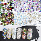 Colorful Beauty Mixed Sizes Flat Diamond 3D Gems Nail Art Rhinestones Fingernail Glitter