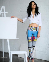 Color Stitching Sexy Leggings Women Square Elastic High Waist Leggings Pants Women Workout Leggings Autumn Winter Leggings
