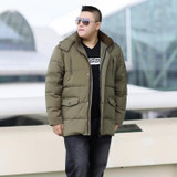 color green Men's outerwear super large down coat fashion obese long jacket hood casual plus size XL-9XL10XL11XL12XL13XL 148