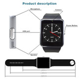 ColMi Smart Watch GT08 Clock With Sim Card Slot Push Message Bluetooth Connectivity Android Phone Smartwatch GT08