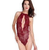 COLLEER Sexy Lingerie Lace Bralette Push Up Bra Set of Underwear Women Transparent Plunge Nightwear Halter Suit Bra Sets Thongs