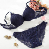 COLLEER Sexy Lingerie BH Push Up Women Underwear Set Bralette Lace Bra Thin Cup Transparent Bra Brief Sets Thongs Panties Women