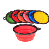 Collapsible foldable silicone dow bowl candy color outdoor travel portable puppy doogie food container feeder dish on sale