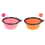 Collapsible foldable silicone dow bowl candy color outdoor travel portable puppy doogie food container feeder dish on sale