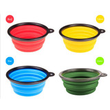 Collapsible foldable silicone dow bowl candy color outdoor travel portable puppy doogie food container feeder dish on sale