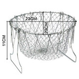 Collapsible Colander Mesh Basket Steam Rinse Strainer Stainless Steel Filter Kitchen Sieve Fry French Chef Basket Cooking Tools