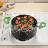 Collapsible Colander Mesh Basket Steam Rinse Strainer Stainless Steel Filter Kitchen Sieve Fry French Chef Basket Cooking Tools