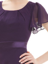 Cocktail Party Dresses Ever Pretty AS03990 Purple Round Neck Chiffon Short Elegant Summer 2017 New Arrival Cocktail Dresses