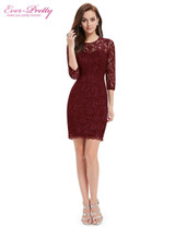 Cocktail Dresses Ever Pretty EP03792 Special Occasion Fashion Women Long Sleeve Slim Fit Elegant Lace 2017 Cocktail Dresses