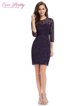 Cocktail Dresses Ever Pretty EP03792 Special Occasion Fashion Women Long Sleeve Slim Fit Elegant Lace 2017 Cocktail Dresses