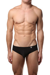 Male Basics Black Microfiber Crossed Bikini