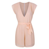 Makkrom 2017 Summer Women Jumpsuit Romper Overalls Casual Sexy Playsuits Regular Fashion Solid Pink Elegant Jumpsuit