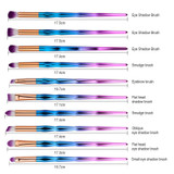 Makeup Brush Rainbow Makeup Brushes Set 10pcs Rhinestone Tools Pro Powder Foundation Eye Lip Concealer Face colrful Brush Kit