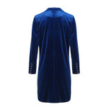 MAKEUCHIC Fashion Velvet Coats Women Long Sleeve Slim Female Longline Outwear Streetwear Turn-down Collar Soli Trench Coats