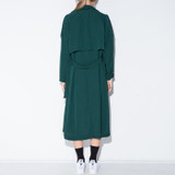 MAKEUCHIC Apparel Women Coat Solid Color Streetwear Fitted Long Sleeve Trench Coat Female Double Side Pockets Longline Coat