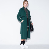 MAKEUCHIC Apparel Women Coat Solid Color Streetwear Fitted Long Sleeve Trench Coat Female Double Side Pockets Longline Coat