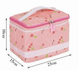 Make Up Box Beautician Women Cherry Lace cosmetic bag Women's large capacity necessary storage bag organizer travel case handbag