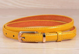 MAIJION Female Straps Leather Belt Waistband Cummerbund For Apparel Accessories,Candy Color Metal Buckle Thin Casual Belt Women