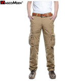 MAGCOMSEN Pants Men 2017 Man Tactical Cargo Pants Multi-pockets Military Army Loose Long Pants Trousers Man Size 42 AG-GZCS-01