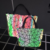 Maelove HOT Bao Bao bag Women Luminous baobao Bag Diamond Tote Geometry Quilted Shoulder Bags Laser Plain Folding Handbags bolso