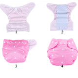 3+10 pcs Baby newborn diapers Reusable nappies Training pant Adjustable size Children Washable diapers inserts 3 Layers