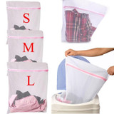 3 Sizes Underwear Clothes Aid Bra Socks Laundry Washing Machine Net Mesh Bag Zippered Wash Bags Foldable Delicates Lingerie