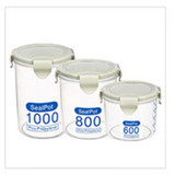 3 Psc/set (600ml+800ml+1000ml) Transparent Plastic Sealed Cans Food Grain Fridge Storage Tank Kitchen Cereal Storage Box