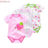 3 Pieces/lot Summer Baby Boys Romper Animal style Short Sleeve cotton infant rompers Jumpsuit cotton Baby Newborn Clothes