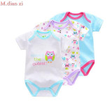 3 Pieces/lot Summer Baby Boys Romper Animal style Short Sleeve cotton infant rompers Jumpsuit cotton Baby Newborn Clothes