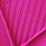 RZIV oversize sweater women long turtleneck sweater winter clothes and knitted women sweaters and pullovers