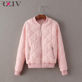RZIV Female winter pilot women basic coats autumn jacket zipper black women bomber jacket cool biker outwear short parka