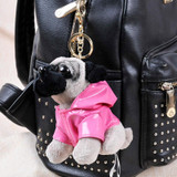 RYRY 13cm 7 colors cute plush puppy bag pendant dolls dog keychains for friend gift toy 2018 new year gift