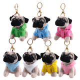 RYRY 13cm 7 colors cute plush puppy bag pendant dolls dog keychains for friend gift toy 2018 new year gift