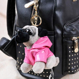 RYRY 13cm 7 colors cute plush puppy bag pendant dolls dog keychains for friend gift toy 2018 new year gift
