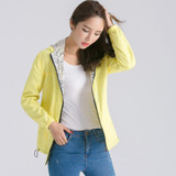 Ryanzhan 2017 Spring Autumn Fashion Women Jacket Coat Pocket Zipper Hooded Two Side Wear Cartoon Print Outwear Loose Plus Size