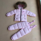 Russian winter baby boy clothing set duck down children jacket for girl coat overalls warm jacket kid girl clothes set