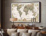Rushed Sticker Classic World Map English For Retro Kraft Paper Poster Decorative Painting Core 72.5x47.5 CM Vintage Wall Sticker