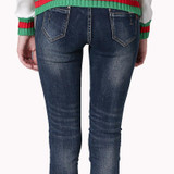 Runway Branded Autumn Mid Waist Pantalon Femme Trousers Denim Jeans Embroidered Stretch Elastic Skinny Women Pencil Pants