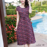 Runway 2017 women summer dress casual women clothing loose print cotton vestidos floral long dresses vintage plus size  5XL