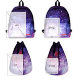 RUNNINGTIGER 3pcs Sets Girls School Bags Women Printing Backpack School Bags For Teenage Girls Shoulder Drawstring Bags