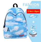 RUNNINGTIGER 3pcs Sets Girls School Bags Women Printing Backpack School Bags For Teenage Girls Shoulder Drawstring Bags