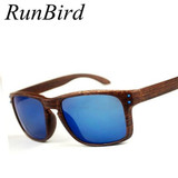 RunBird 2016 Brand Fashion Wood Sunglasses Brand Designer Wooden Glasses Women Goggles Sun Glasses For Men R048