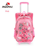RUIPAI Kids Backpack With Wheel Baby's Bags Trolley School Bags Backpack Schoolbag Waterproof students Bags For Girls and Boys