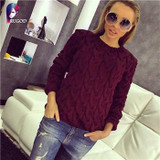 RUGOD Women 2017 Spring Twisted Knitted Sweaters and Pullovers Autumn Winter Loose Knitwear O Neck Long Sleeve Sweter mujer
