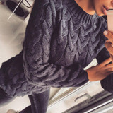 RUGOD Women 2017 Spring Twisted Knitted Sweaters and Pullovers Autumn Winter Loose Knitwear O Neck Long Sleeve Sweter mujer