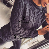 RUGOD Women 2017 Spring Twisted Knitted Sweaters and Pullovers Autumn Winter Loose Knitwear O Neck Long Sleeve Sweter mujer